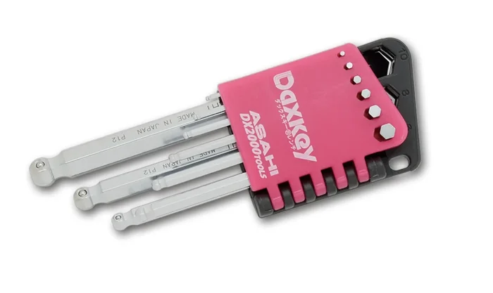 ASAHI DAXKEY Wrenches Bent on Edges, SHORT TYPE, Half-Length Ended Hex Key Set 9 Pcs, 1.5-10mm – DWS0910