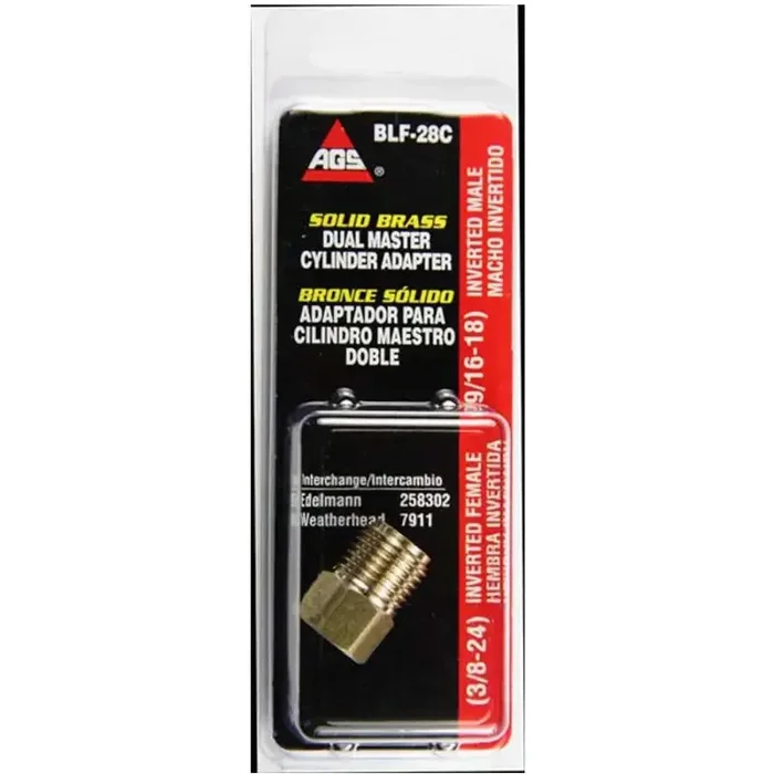 BLF-28C AGS Brake Line Fitting Adapts 9/16-18 Port to a 3/16 Inch