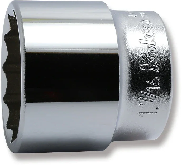 Ko-ken Tools 1/2 Sq. Dr. Chrome SAE 12 Point Socket 1.7/16 “